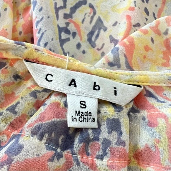 CAbi Ruffle Neck Pastel Flashback Tunic Top #837 Small - Picture 5 of 7